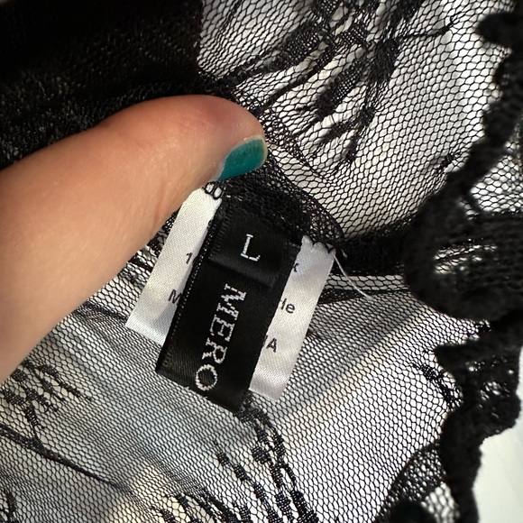 Chic Sheer Black Lace Blouse - Picture 4 of 10